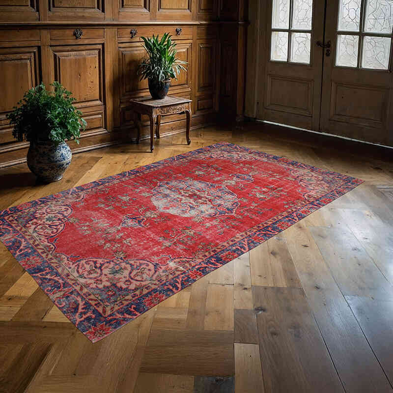 El Dokuma Vintage Halı - 145 cm x 268 cm - K0076668