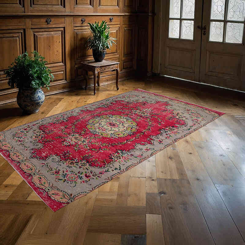 Vintage Turkish Hand-Knotted Rug - 4' 7" x 8' 8" (55" x 104") - K0076670