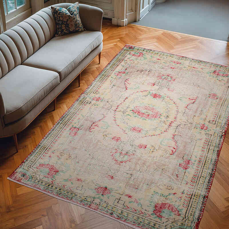 Vintage Turkish Hand-Knotted Rug - 6' 1" x 9' 4" (73" x 112") - K0076679