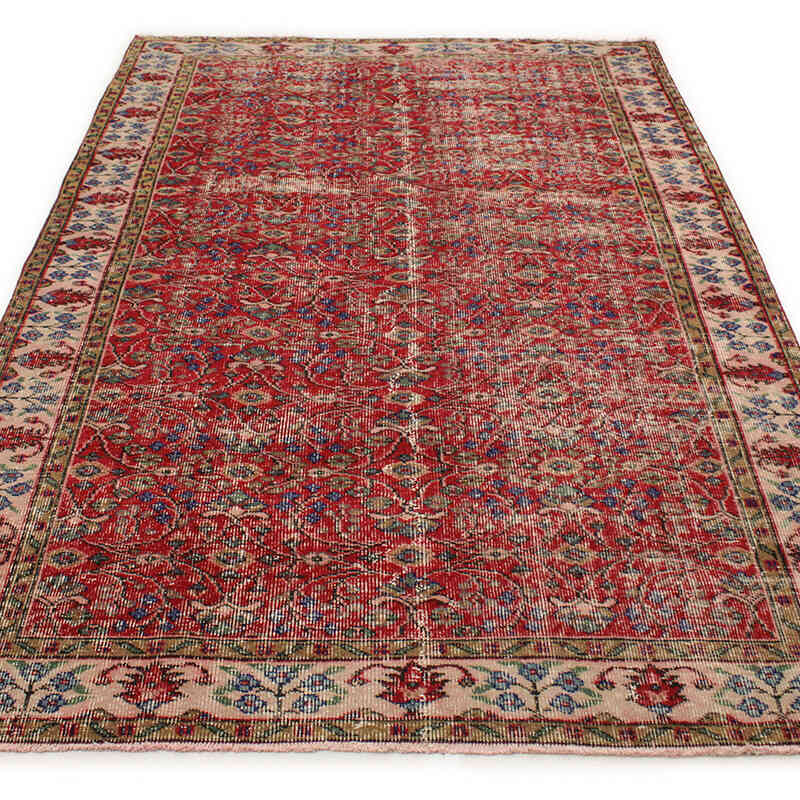 Alfombra Vintage Turca Anudada a Mano - 161 cm x 261 cm - K0076683