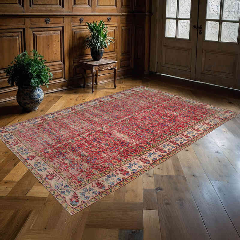 Alfombra Vintage Turca Anudada a Mano - 161 cm x 261 cm - K0076683