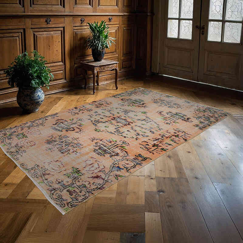 Alfombra Vintage Turca Anudada a Mano - 143 cm x 242 cm - K0076685