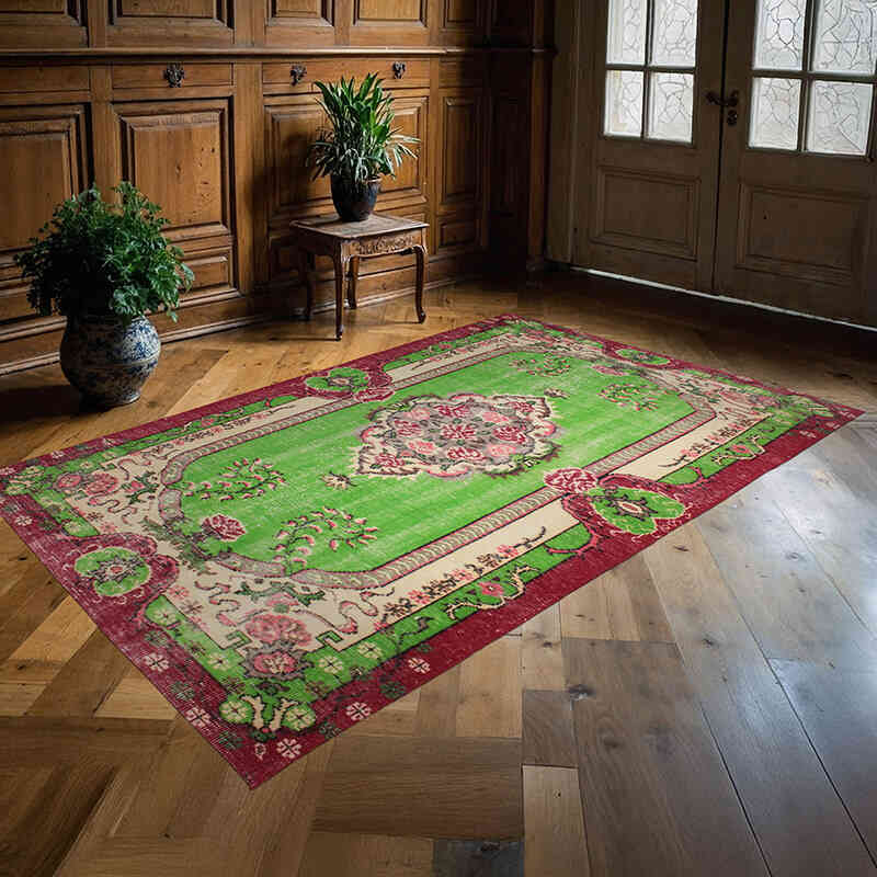 Alfombra Vintage Turca Anudada a Mano - 150 cm x 240 cm - K0076691