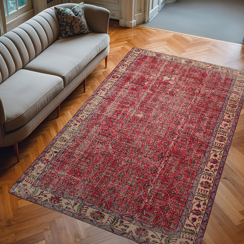 Vintage Turkish Hand-Knotted Rug - 5' 5" x 8' 11" (65" x 107") - K0076692