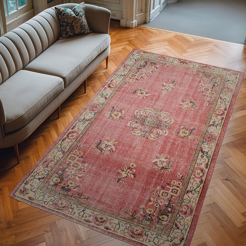 Alfombra Vintage Turca Anudada a Mano - 163 cm x 287 cm - K0076698