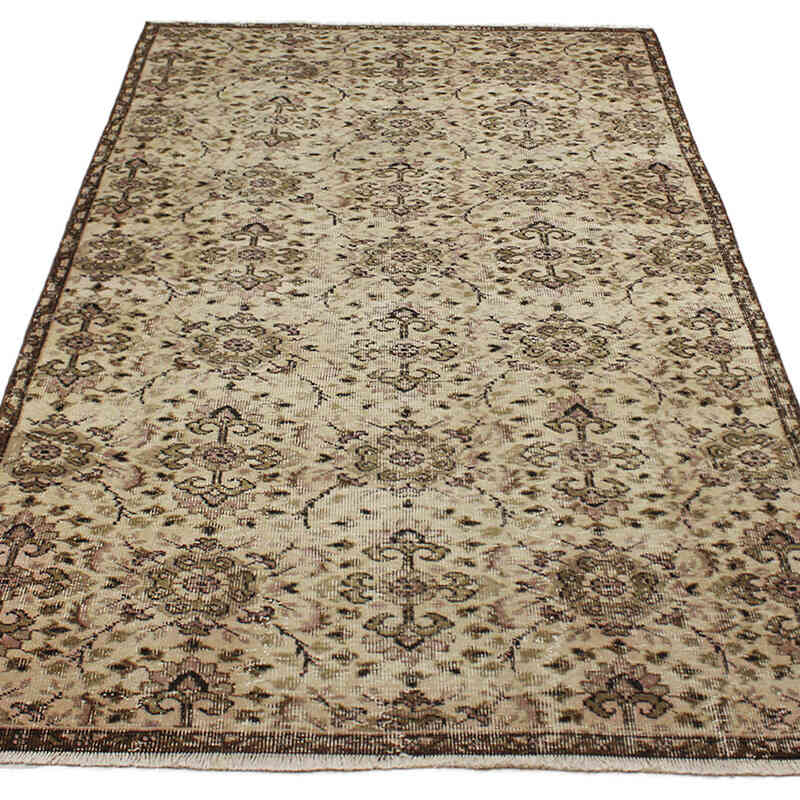 Alfombra Vintage Turca Anudada a Mano - 137 cm x 243 cm - K0076700