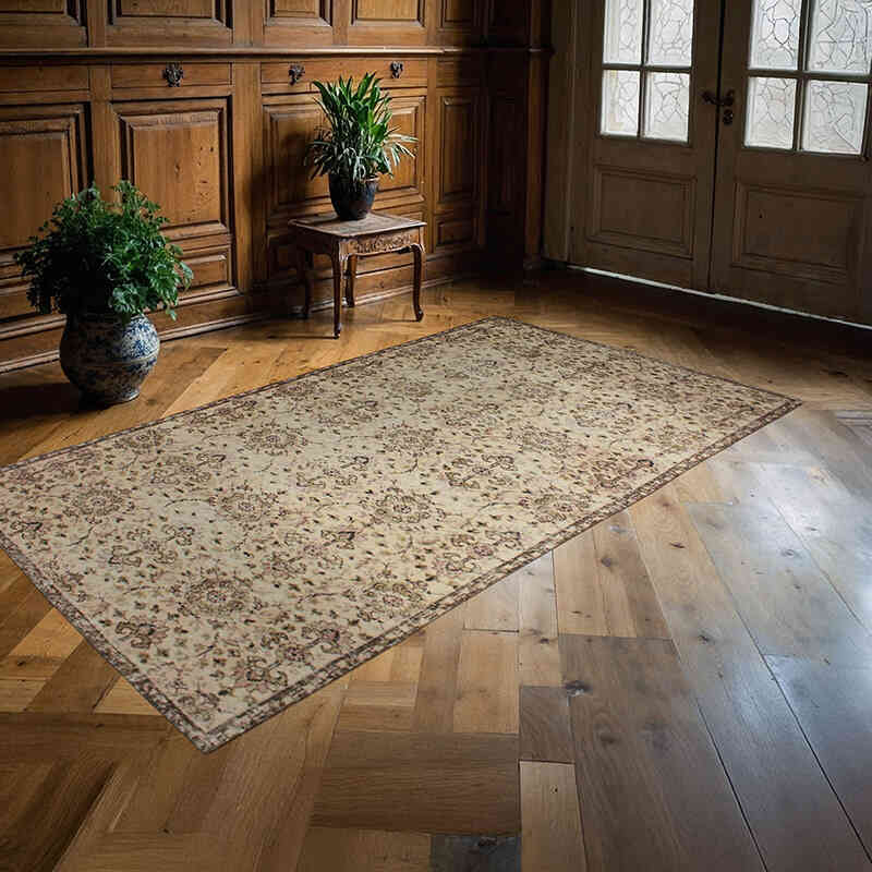 Alfombra Vintage Turca Anudada a Mano - 137 cm x 243 cm - K0076700