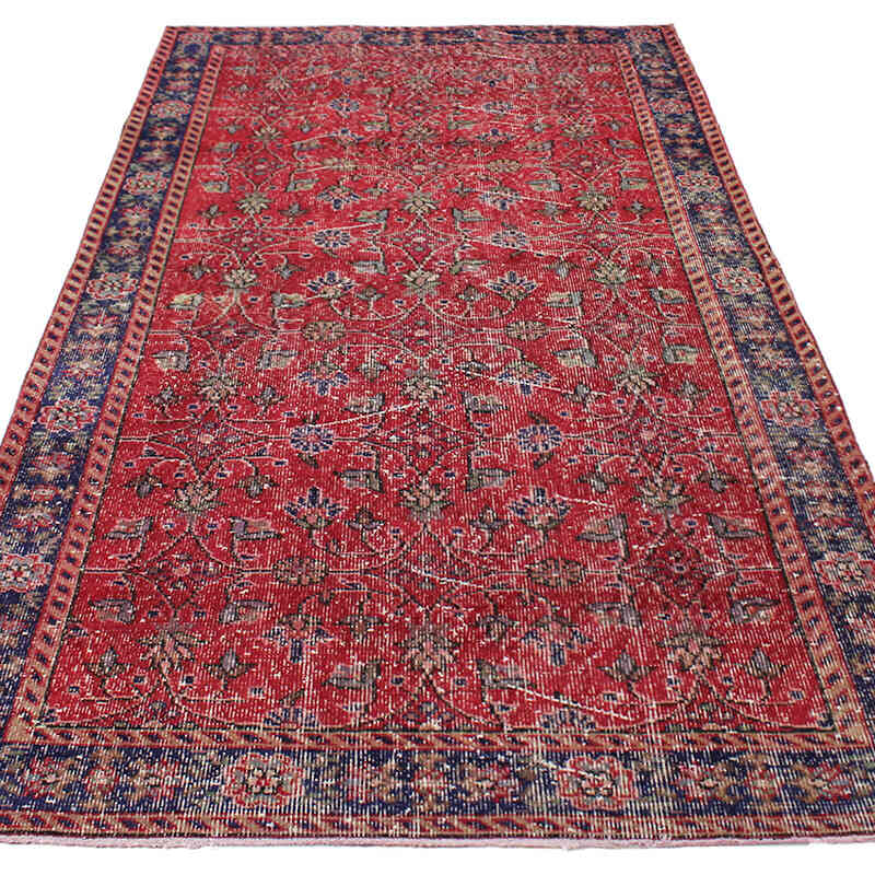 Alfombra Vintage Turca Anudada a Mano - 132 cm x 241 cm - K0076703