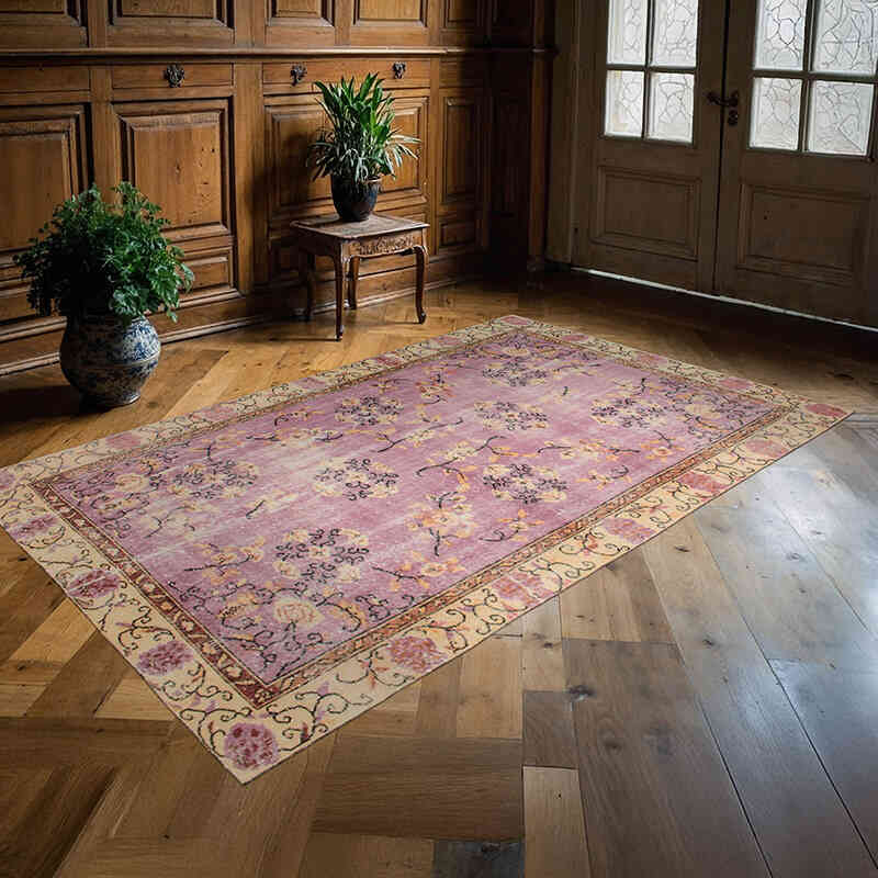 Alfombra Vintage Turca Anudada a Mano - 162 cm x 263 cm - K0076706