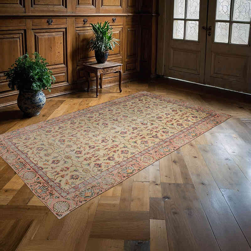 Vintage Turkish Hand-Knotted Rug - 4' 7" x 8' 2" (55" x 98") - K0076709