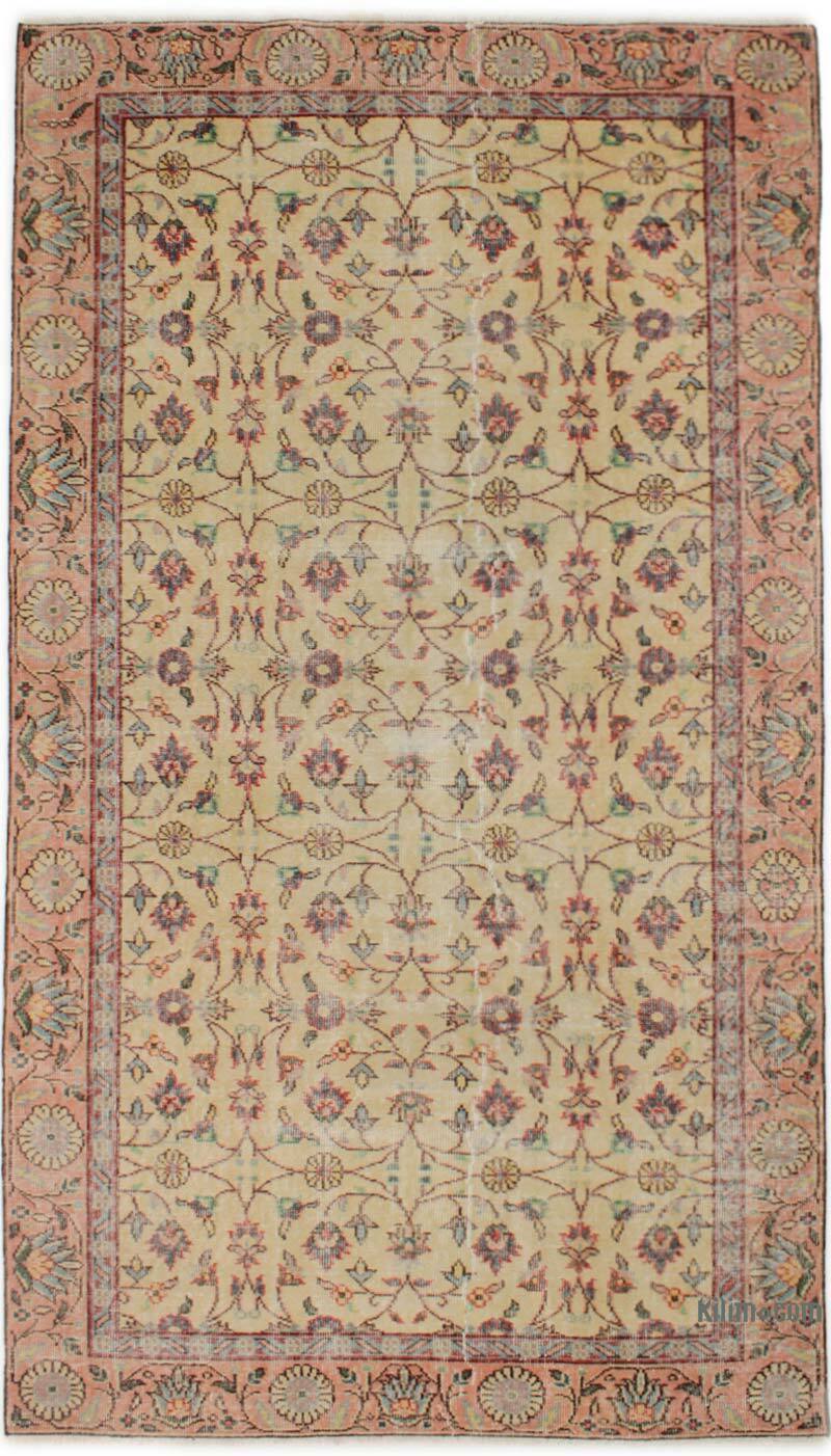 Vintage Turkish Hand-Knotted Rug - 4' 7" x 8' 2" (55" x 98") - K0076709