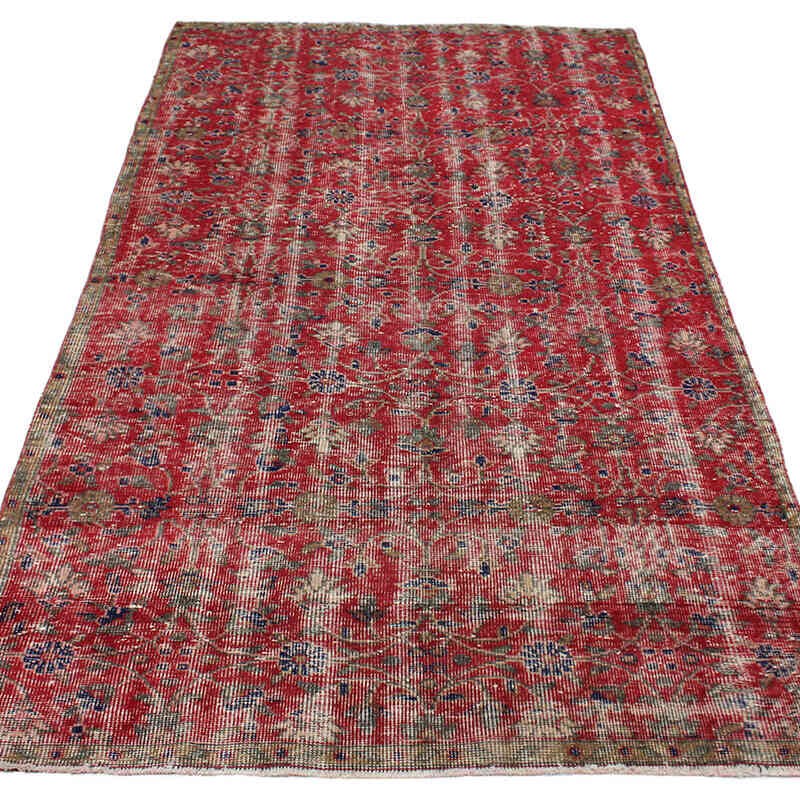 Alfombra Vintage Turca Anudada a Mano - 127 cm x 230 cm - K0076711