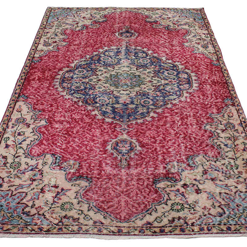 Alfombra Vintage Turca Anudada a Mano - 137 cm x 242 cm - K0076712