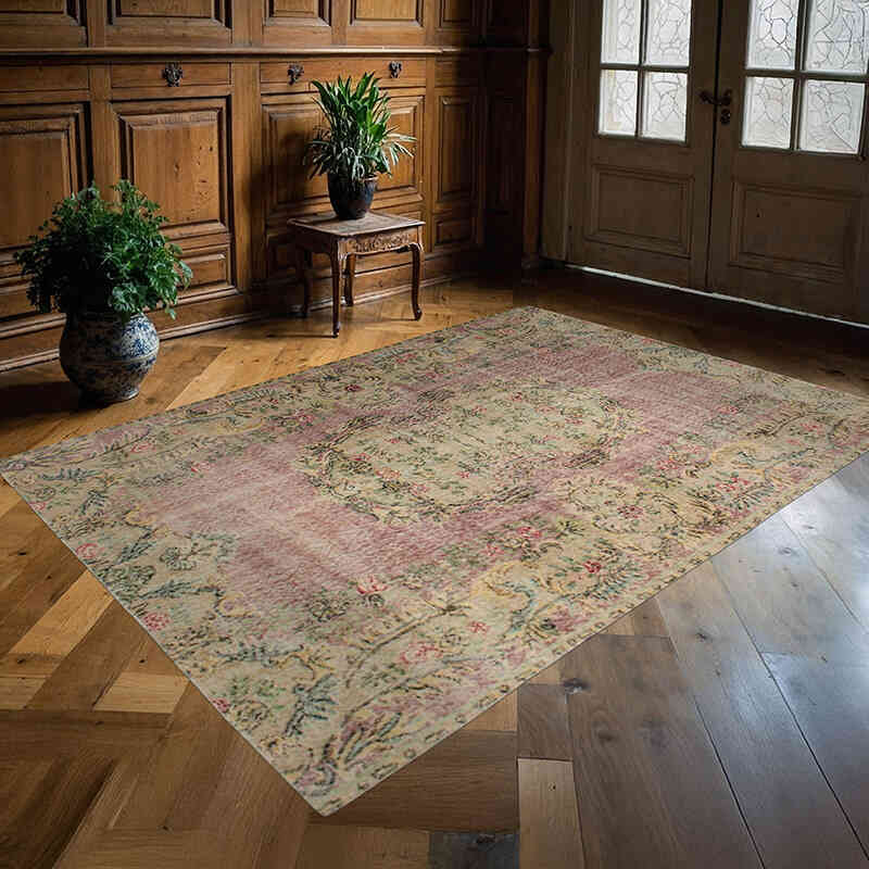 Vintage Turkish Hand-Knotted Rug - 5' 2" x 7' 3" (62" x 87") - K0076717