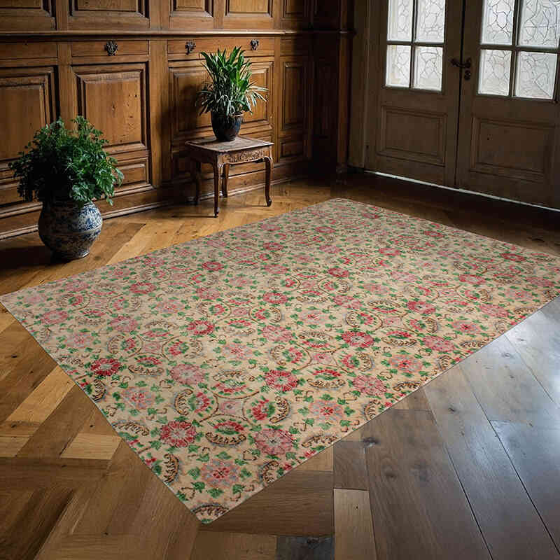 Alfombra Vintage Turca Anudada a Mano - 166 cm x 232 cm - K0076719