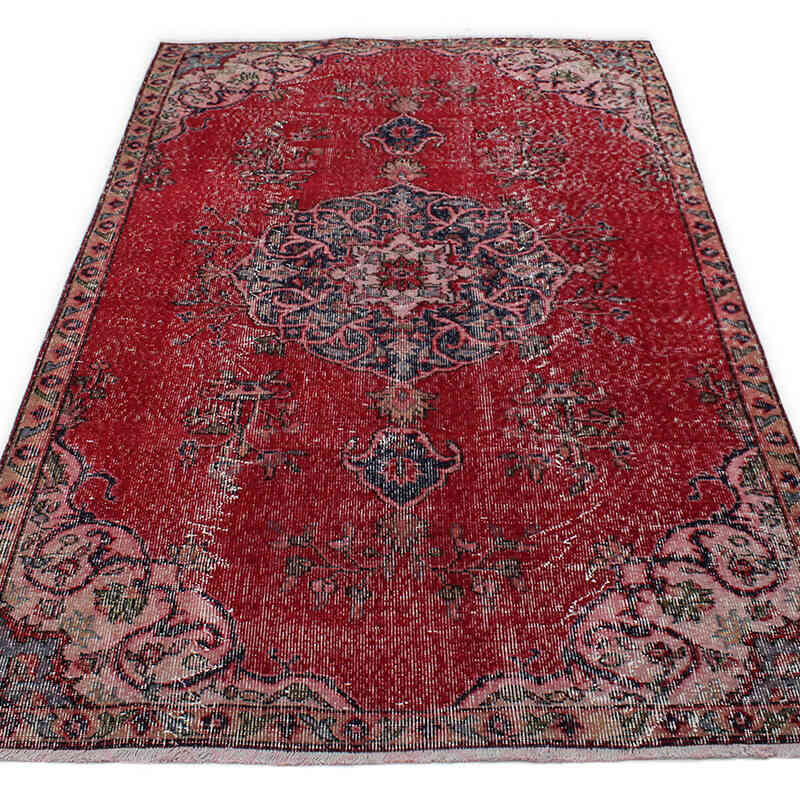 Alfombra Vintage Turca Anudada a Mano - 132 cm x 226 cm - K0076726