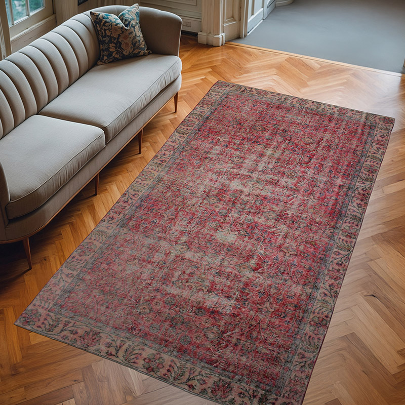 Vintage Turkish Hand-Knotted Rug - 4' 11" x 9'  (59" x 108") - K0076729