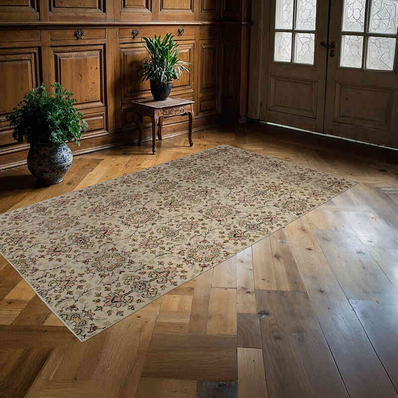Vintage Turkish Hand-Knotted Rug - 4' 2" x 7' 8" (50" x 92") - K0076731