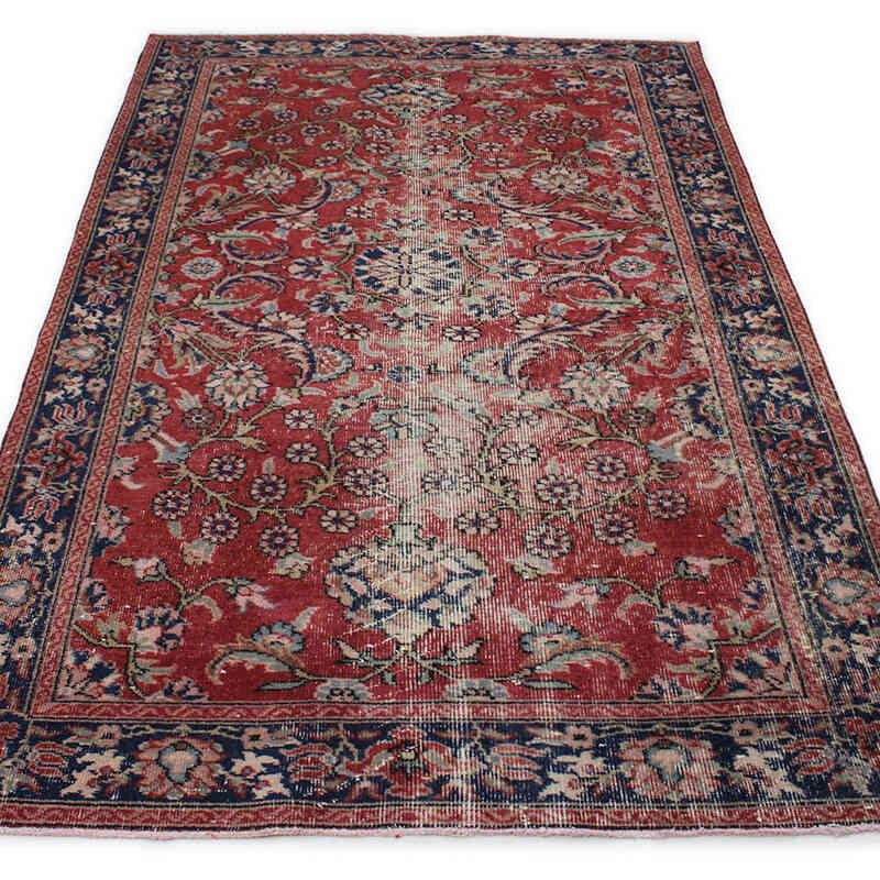 Alfombra Vintage Turca Anudada a Mano - 135 cm x 227 cm - K0076739