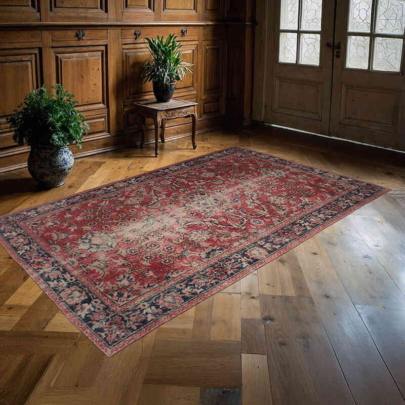 Alfombra Vintage Turca Anudada a Mano - 135 cm x 227 cm - K0076739