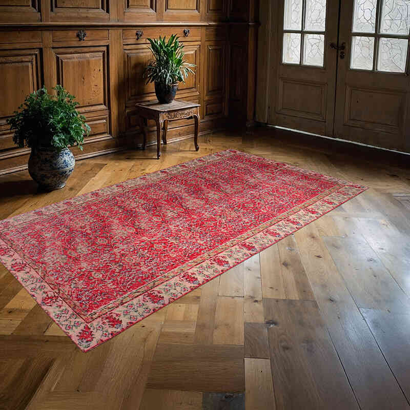 El Dokuma Vintage Halı - 135 cm x 246 cm - K0076741