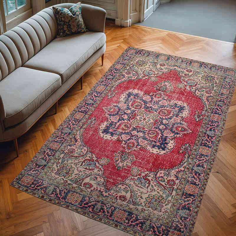 Alfombra Vintage Turca Anudada a Mano - 178 cm x 297 cm - K0076745
