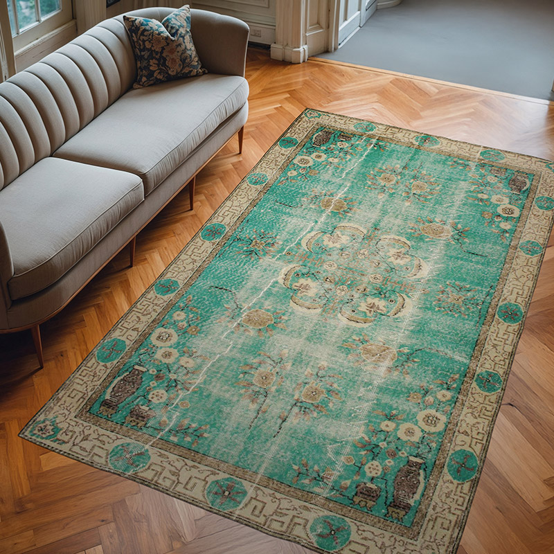El Dokuma Vintage Halı - 166 cm x 272 cm - K0076748