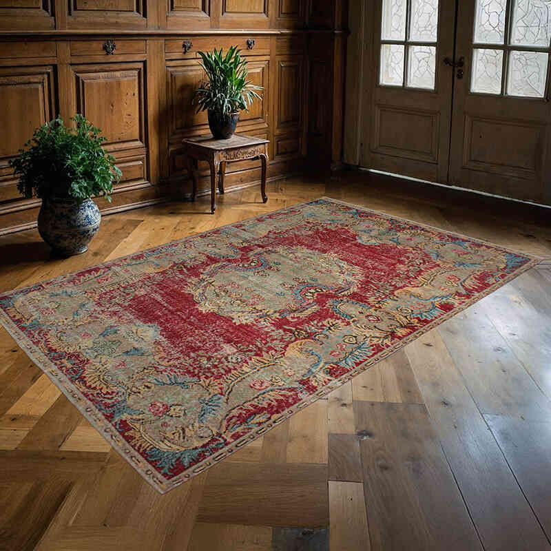 Alfombra Vintage Turca Anudada a Mano - 162 cm x 255 cm - K0076749