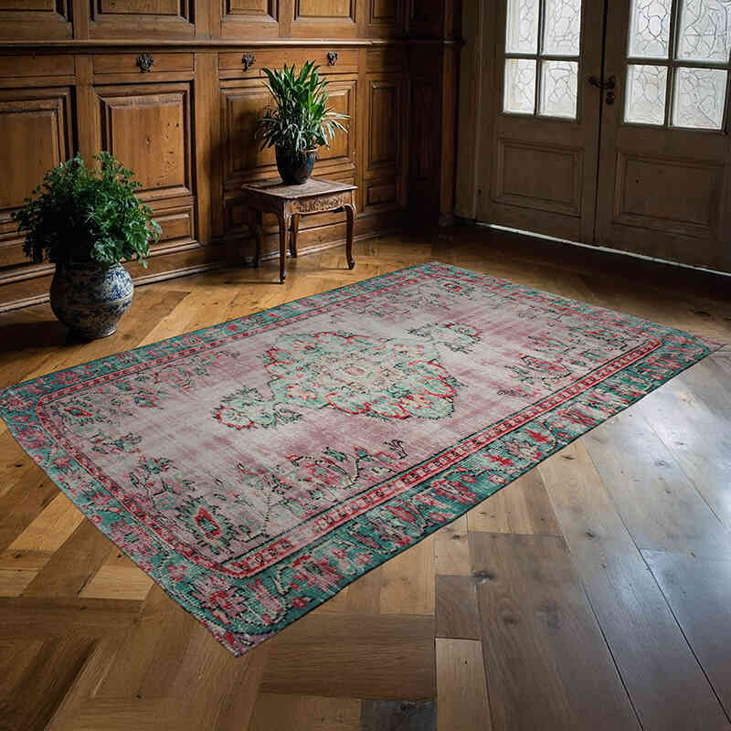 Alfombra Vintage Turca Anudada a Mano - 160 cm x 252 cm - K0076752