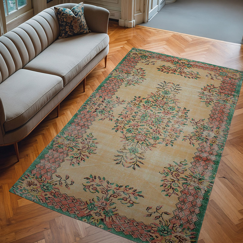Vintage Turkish Hand-Knotted Rug - 5' 6" x 9' 1" (66" x 109") - K0076757