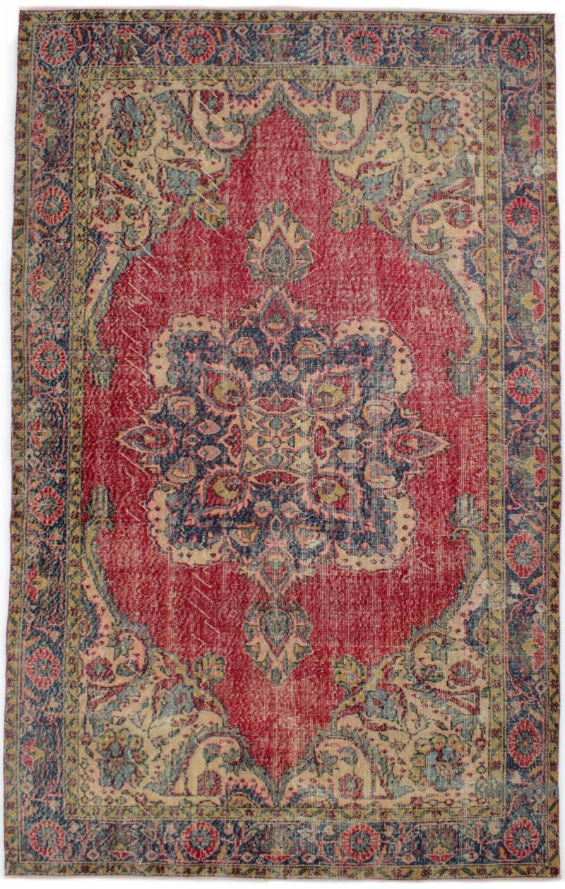 Alfombra Vintage Turca Anudada a Mano - 185 cm x 298 cm - K0076760