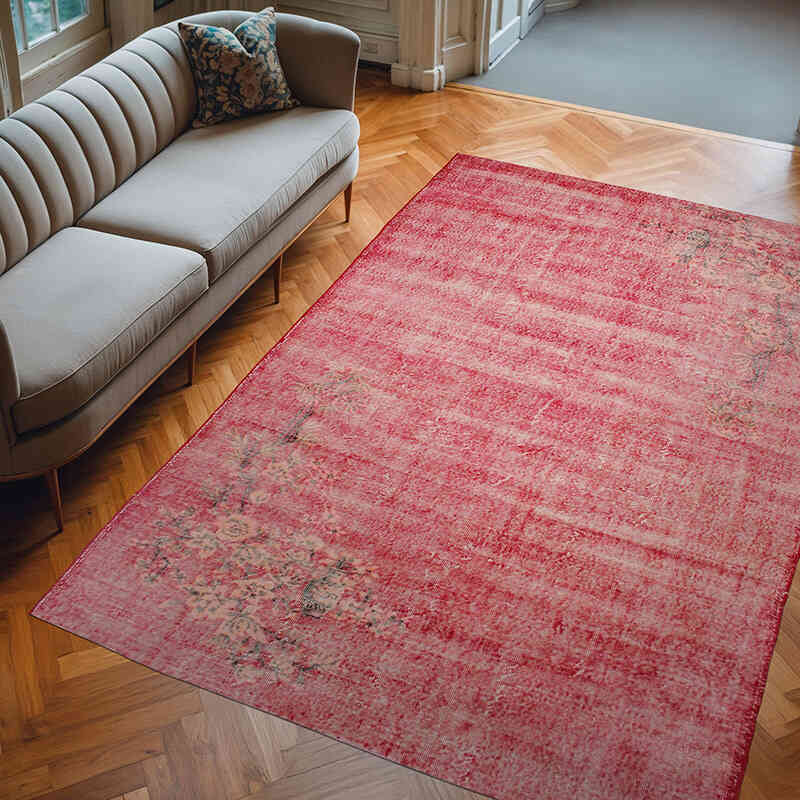 Alfombra Vintage Turca Anudada a Mano - 195 cm x 286 cm - K0076763