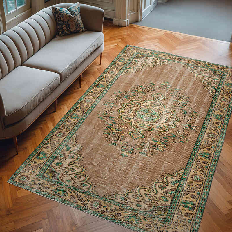 Vintage Turkish Hand-Knotted Rug - 6' 3" x 9' 6" (75" x 114") - K0076765