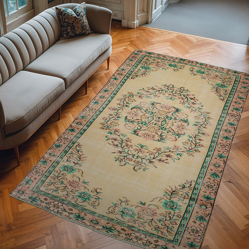 Alfombra Vintage Turca Anudada a Mano - 160 cm x 275 cm - K0076769
