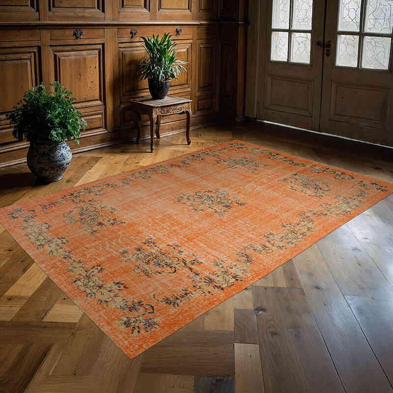 Alfombra Vintage Turca Anudada a Mano - 178 cm x 267 cm - K0076779