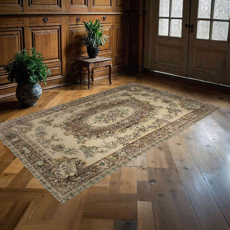 Vintage Turkish Hand-Knotted Rug - 5' 3" x 8' 8" (63" x 104") - K0076782