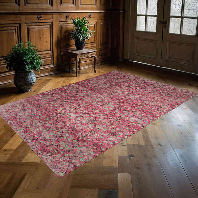 Alfombra Vintage Turca Anudada a Mano - 155 cm x 244 cm - K0076793
