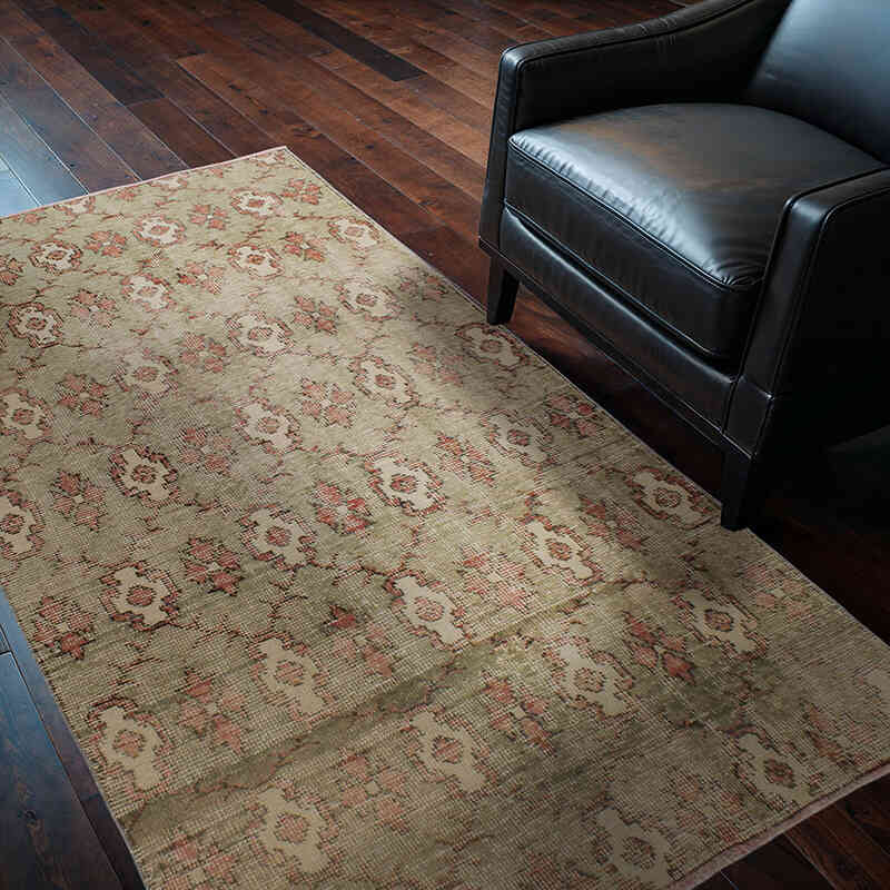 Vintage Turkish Hand-Knotted Rug - 4' 1" x 6' 7" (49" x 79") - K0076799