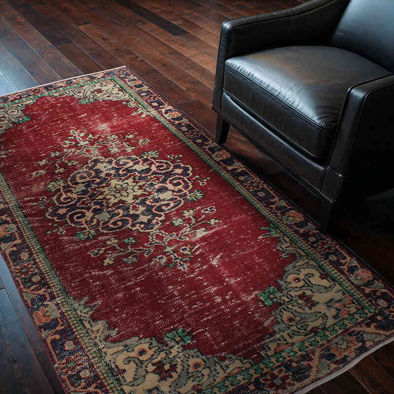 Vintage Turkish Hand-Knotted Rug - 3' 11" x 6' 7" (47" x 79") - K0076806
