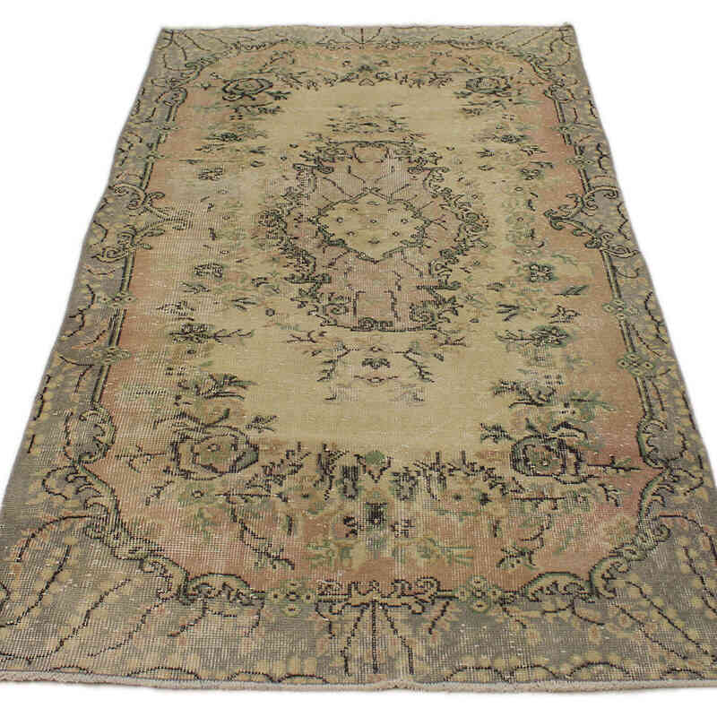 Alfombra Vintage Turca Anudada a Mano - 112 cm x 207 cm - K0076812