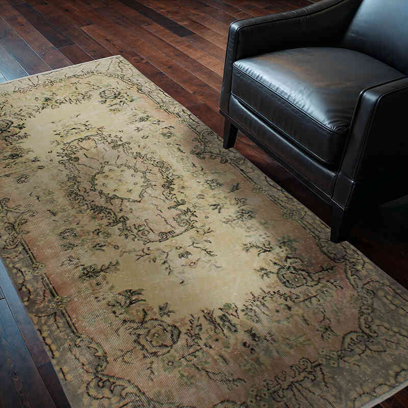 Alfombra Vintage Turca Anudada a Mano - 112 cm x 207 cm - K0076812