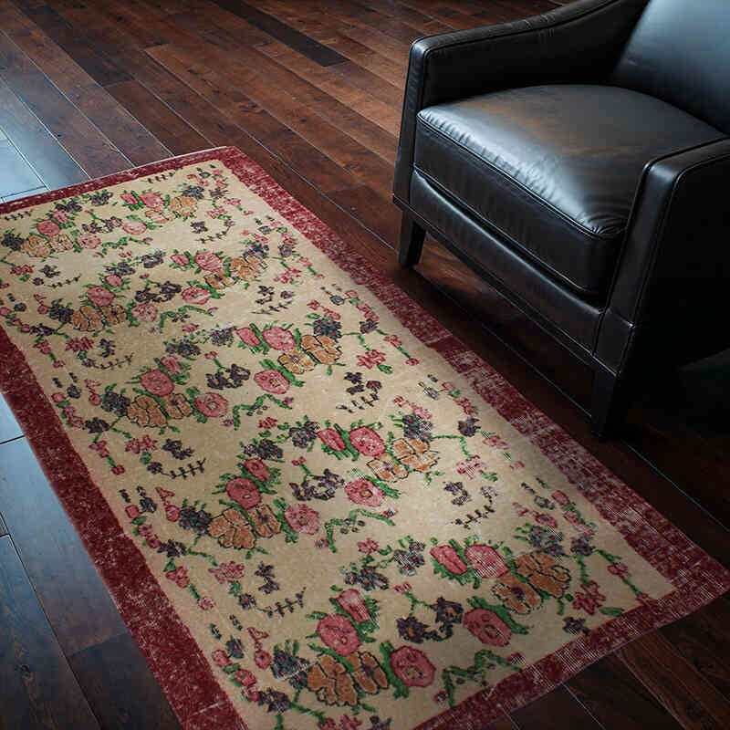 Vintage Turkish Hand-Knotted Rug - 3' 6" x 6' 3" (42" x 75") - K0076814