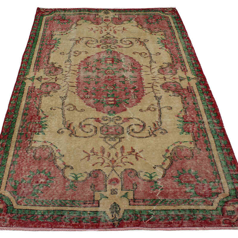 Alfombra Vintage Turca Anudada a Mano - 115 cm x 206 cm - K0076819