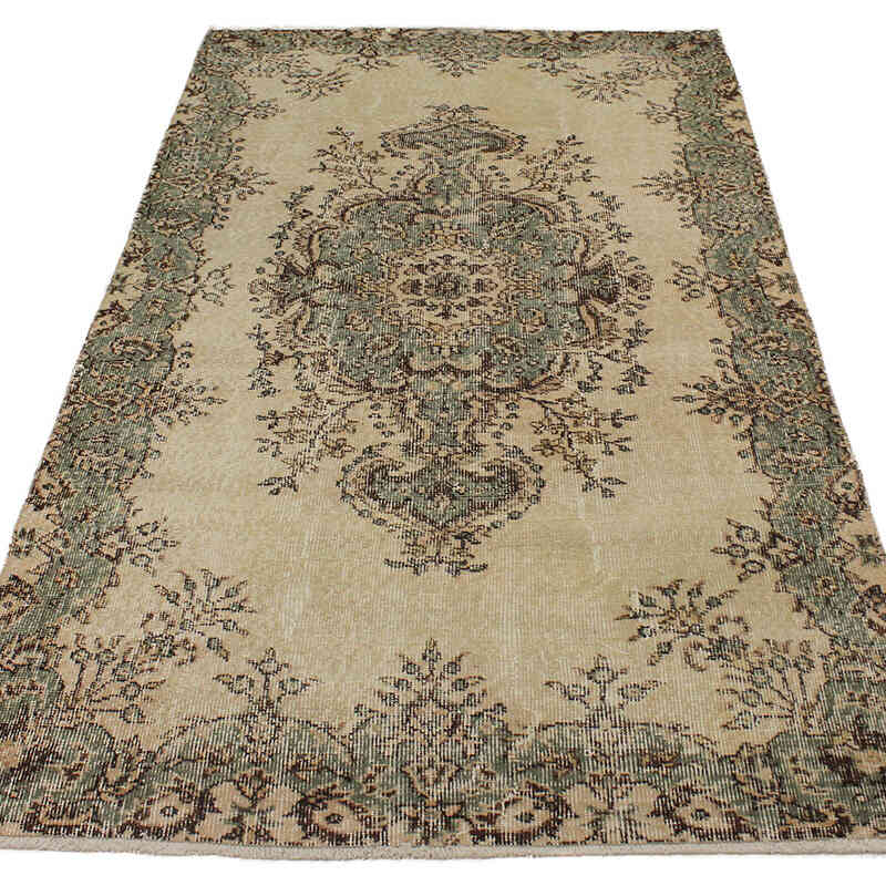 Alfombra Vintage Turca Anudada a Mano - 112 cm x 208 cm - K0076821