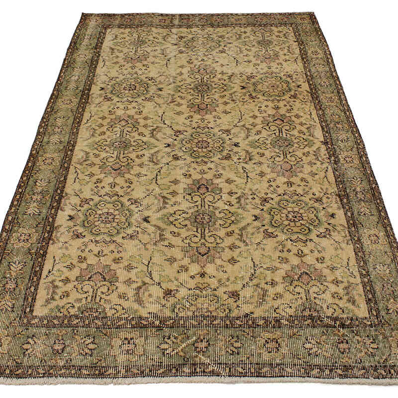 Alfombra Vintage Turca Anudada a Mano - 115 cm x 200 cm - K0076823