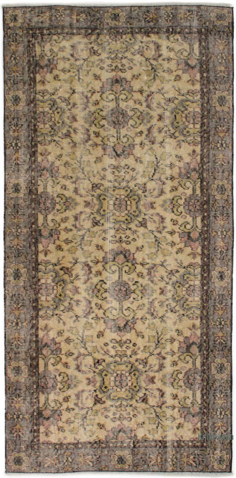 Alfombra Vintage Turca Anudada a Mano - 90 cm x 185 cm - K0076824