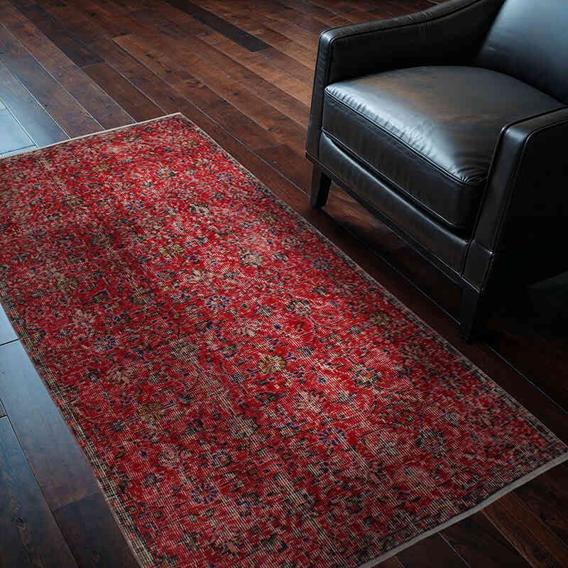 Alfombra Vintage Turca Anudada a Mano - 97 cm x 180 cm - K0076835