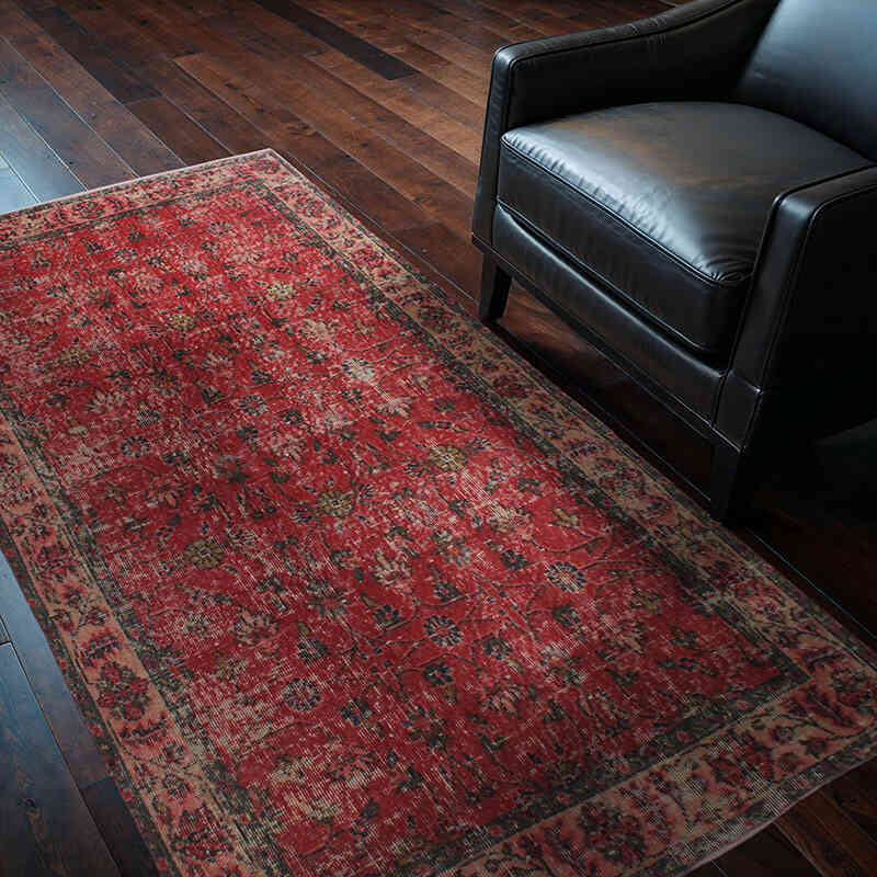 Alfombra Vintage Turca Anudada a Mano - 115 cm x 197 cm - K0076852