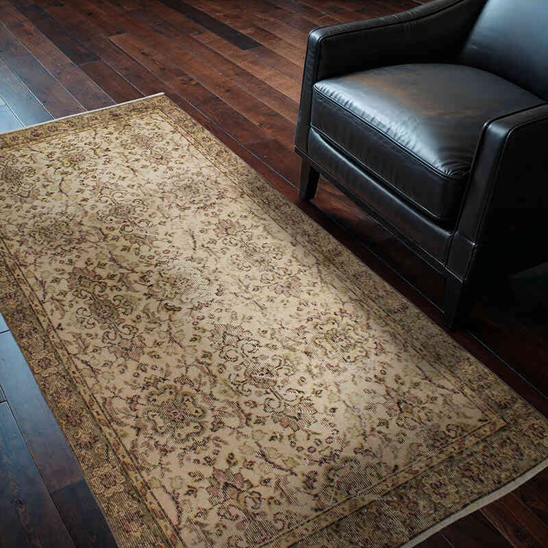 Vintage Turkish Hand-Knotted Rug - 3' 7" x 6' 8" (43" x 80") - K0076866