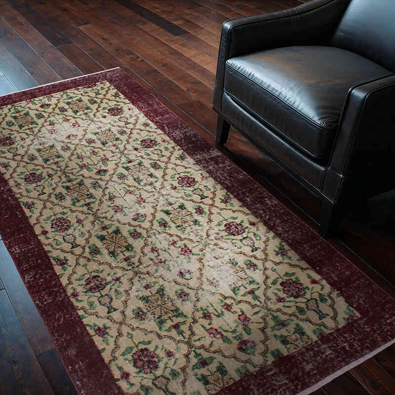 Vintage Turkish Hand-Knotted Rug - 3' 8" x 6' 8" (44" x 80") - K0076867